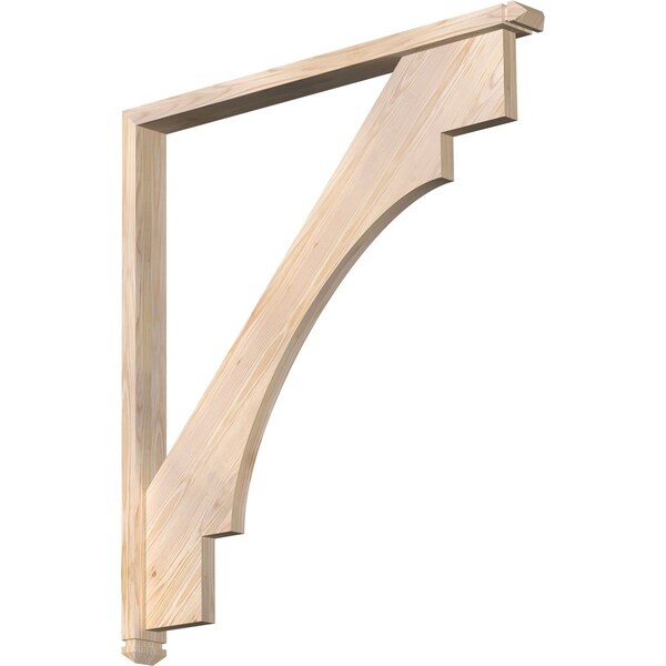 Ekena Millwork Merced Arts and Crafts Smooth Bracket w/ Offset Brace, Douglas Fir, 3 1/2"W x 40"D x 44"H BKT0402X40X44MRC03SDF - main